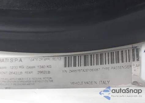 2014 Maserati Ghibli S from USA, damaged, VIN ZAM57RTA2E1083387